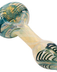 "Twisty Cane" Spoon Glass Pipe (Various Colors)