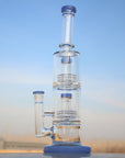 Approx. 12" Dual Matrix Percolator Glass Water Pipe