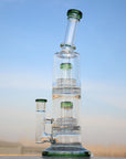 Approx. 12" Dual Matrix Percolator Glass Water Pipe