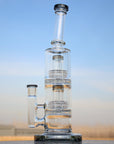 Approx. 12" Dual Matrix Percolator Glass Water Pipe