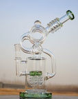 Approx. 11.5" Recycler Style Water Pipe w/ Dual Percs