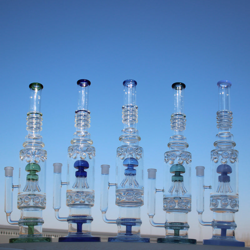 19.5" Jellyfish Sprinkler &amp; Matrix Perc Glass Water Pipe