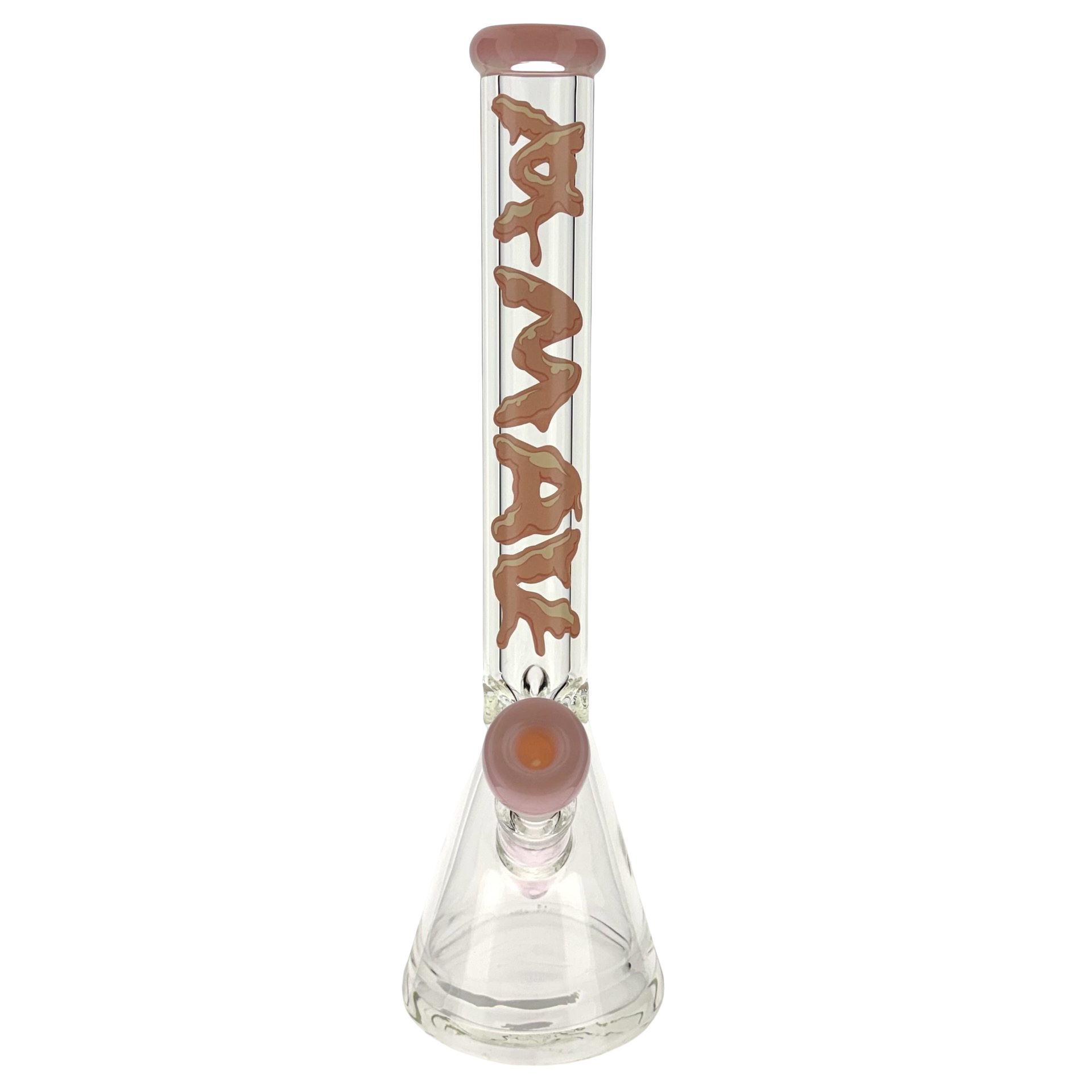 THE GUMGUM 9mm 18" thick pink top colored beaker bong+ matching stem and bowl