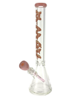 THE GUMGUM 9mm 18" thick pink top colored beaker bong+ matching stem and bowl
