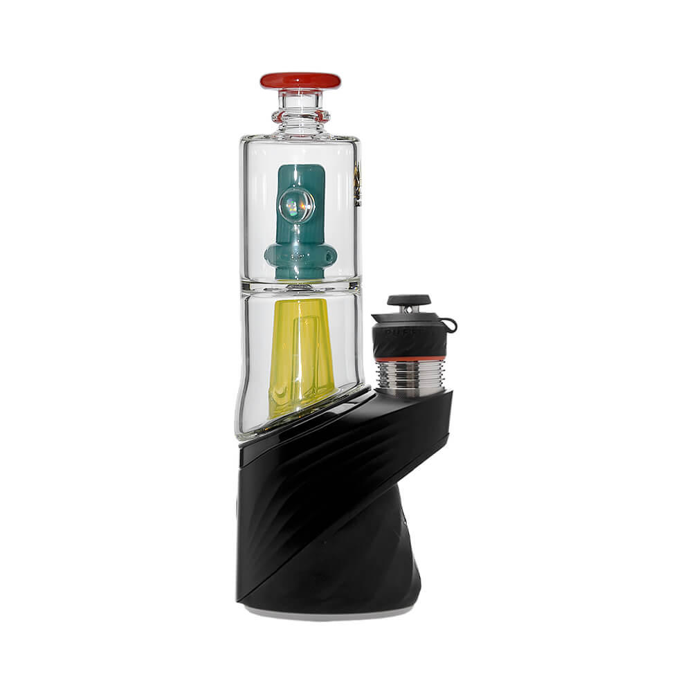 Double Perc Puffco Peak OG &amp; Pro Glass Attachment Encased W/ Opal | Calibear