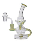 Human Grade Stubby Klein Glass Recycler Rig Water Pipe