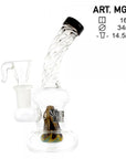 Thug Life | 6" Bubbler Shaped Rasta Water Pipe