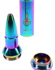 Rainbow Metal Bullet Hand Pipe “Holo Round” – 5 Screens