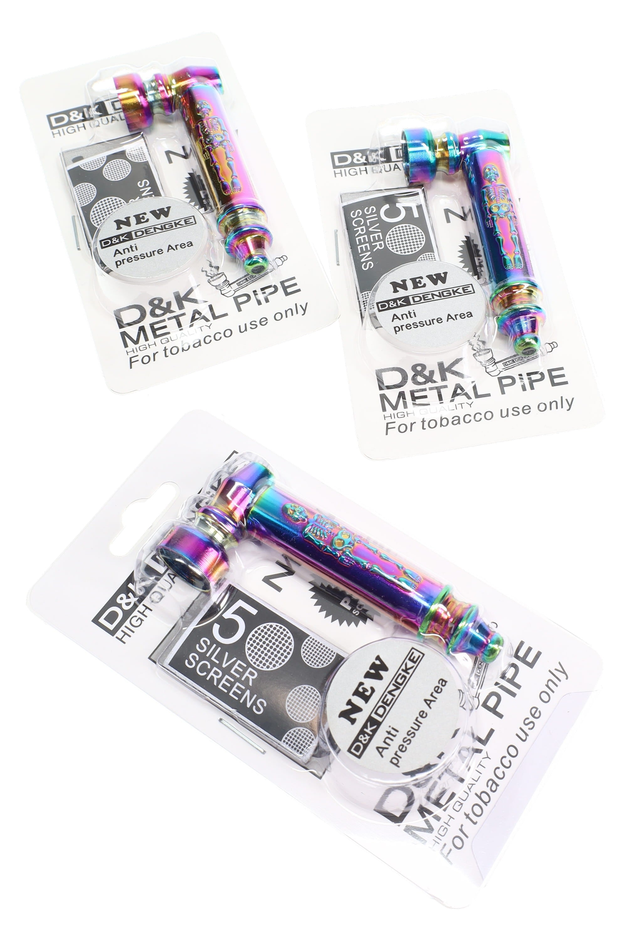 Metal Skeleton Hand Pipe “Bone Ranger” – 3″ – Gift Set with 5 Screens
