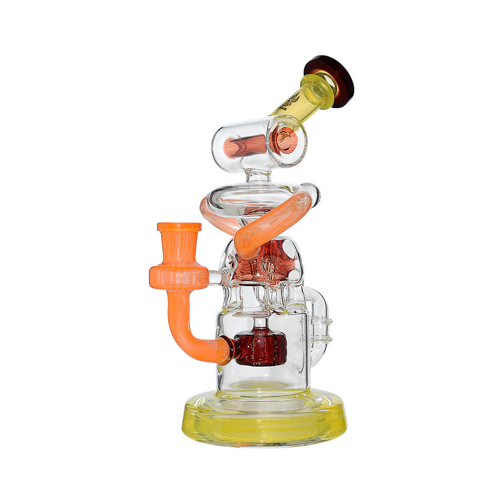 Calibear Multi-Chamber Recycler Dab Rig | 8" Borosilicate Glass Rig with Looping Recycler Pathways
