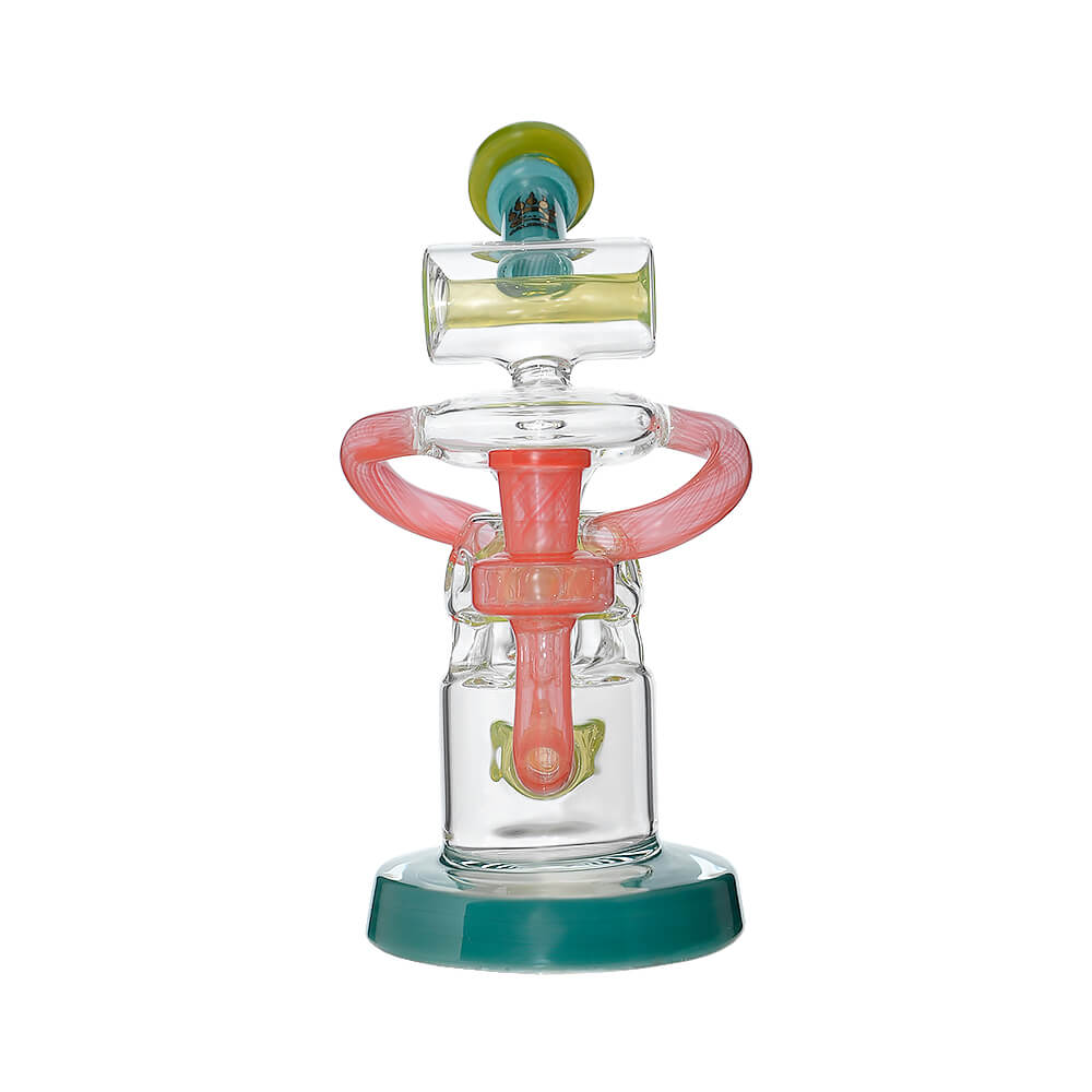 Calibear Multi-Chamber Recycler Dab Rig | 8" Borosilicate Glass Rig with Looping Recycler Pathways