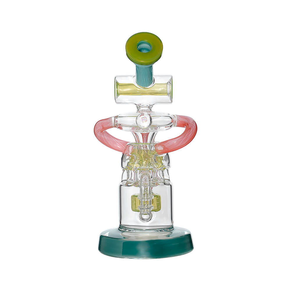 Calibear Multi-Chamber Recycler Dab Rig | 8" Borosilicate Glass Rig with Looping Recycler Pathways
