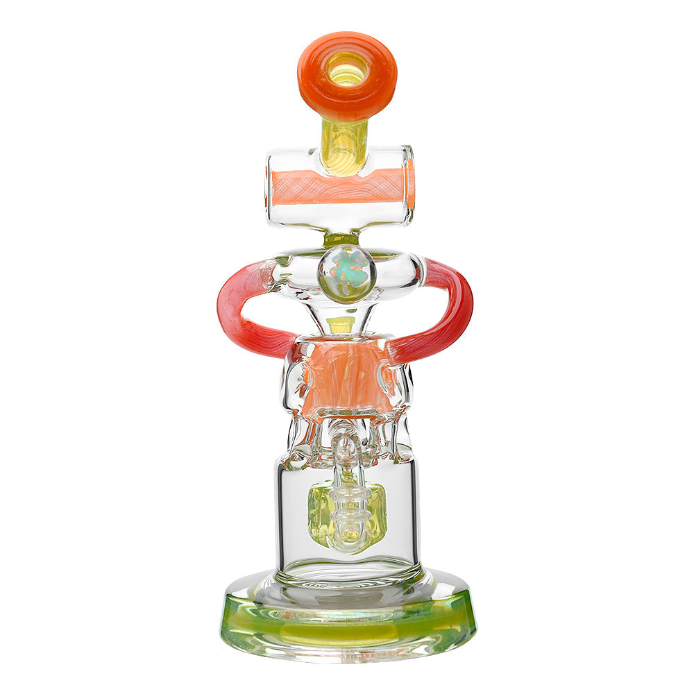 Calibear Multi-Chamber Recycler Dab Rig | 8" Borosilicate Glass Rig with Looping Recycler Pathways