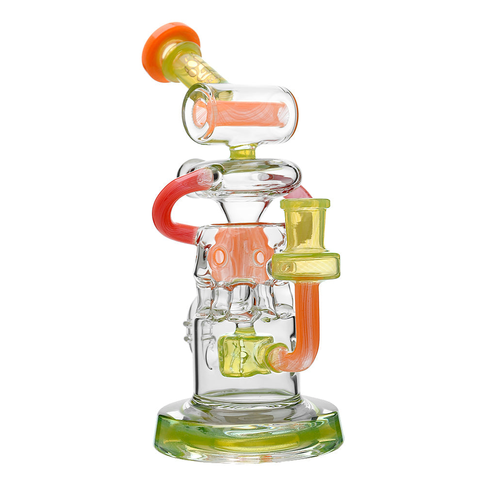 Calibear Multi-Chamber Recycler Dab Rig | 8" Borosilicate Glass Rig with Looping Recycler Pathways