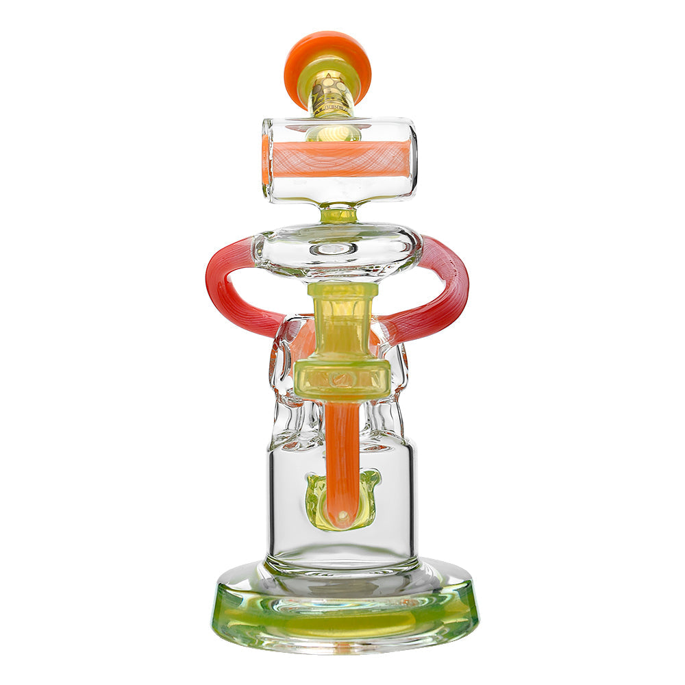 Calibear Multi-Chamber Recycler Dab Rig | 8" Borosilicate Glass Rig with Looping Recycler Pathways