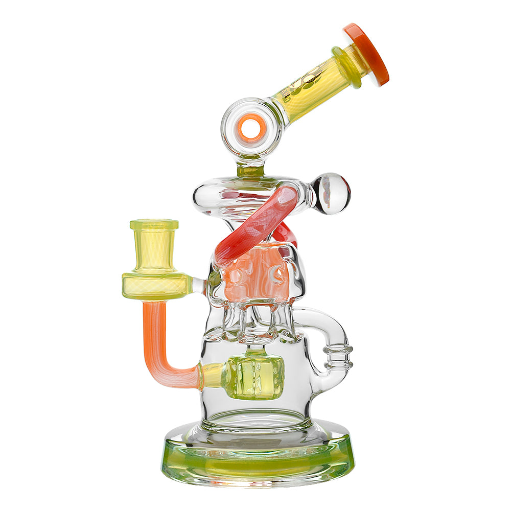 Calibear Multi-Chamber Recycler Dab Rig | 8" Borosilicate Glass Rig with Looping Recycler Pathways