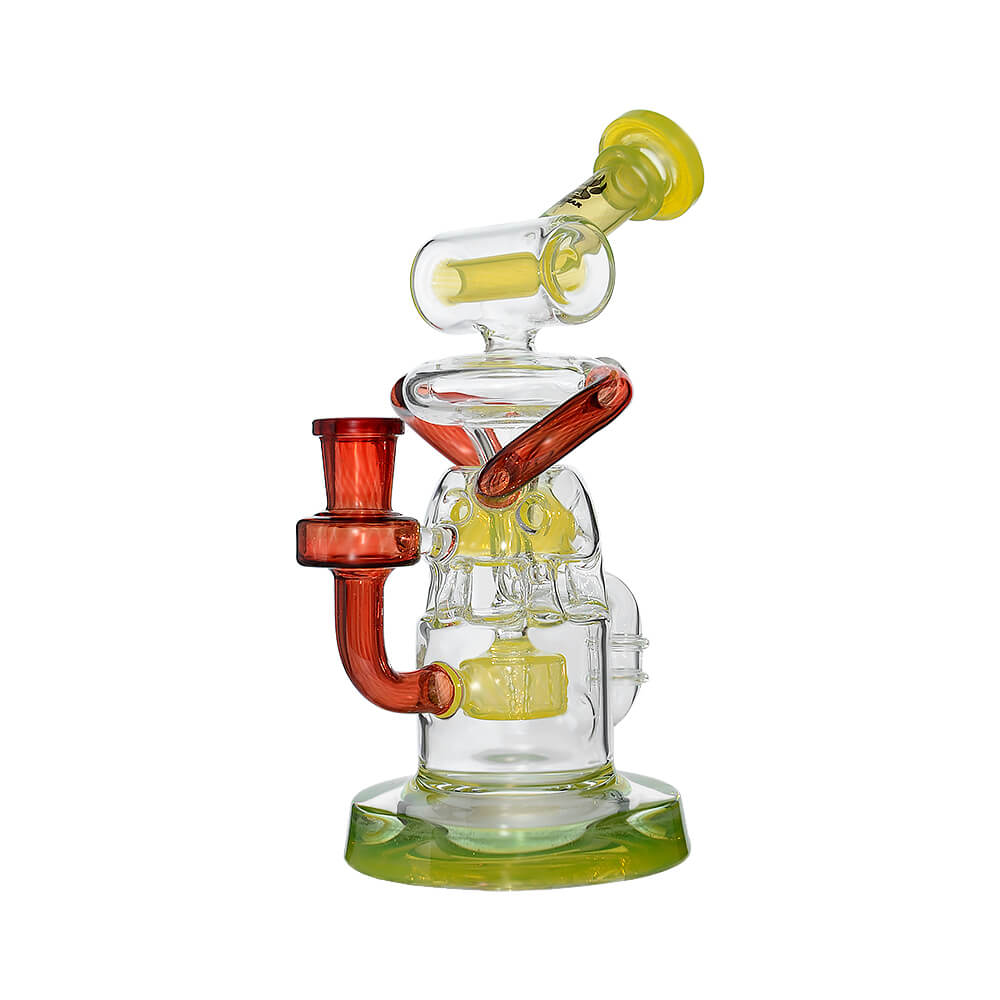Calibear Multi-Chamber Recycler Dab Rig | 8" Borosilicate Glass Rig with Looping Recycler Pathways