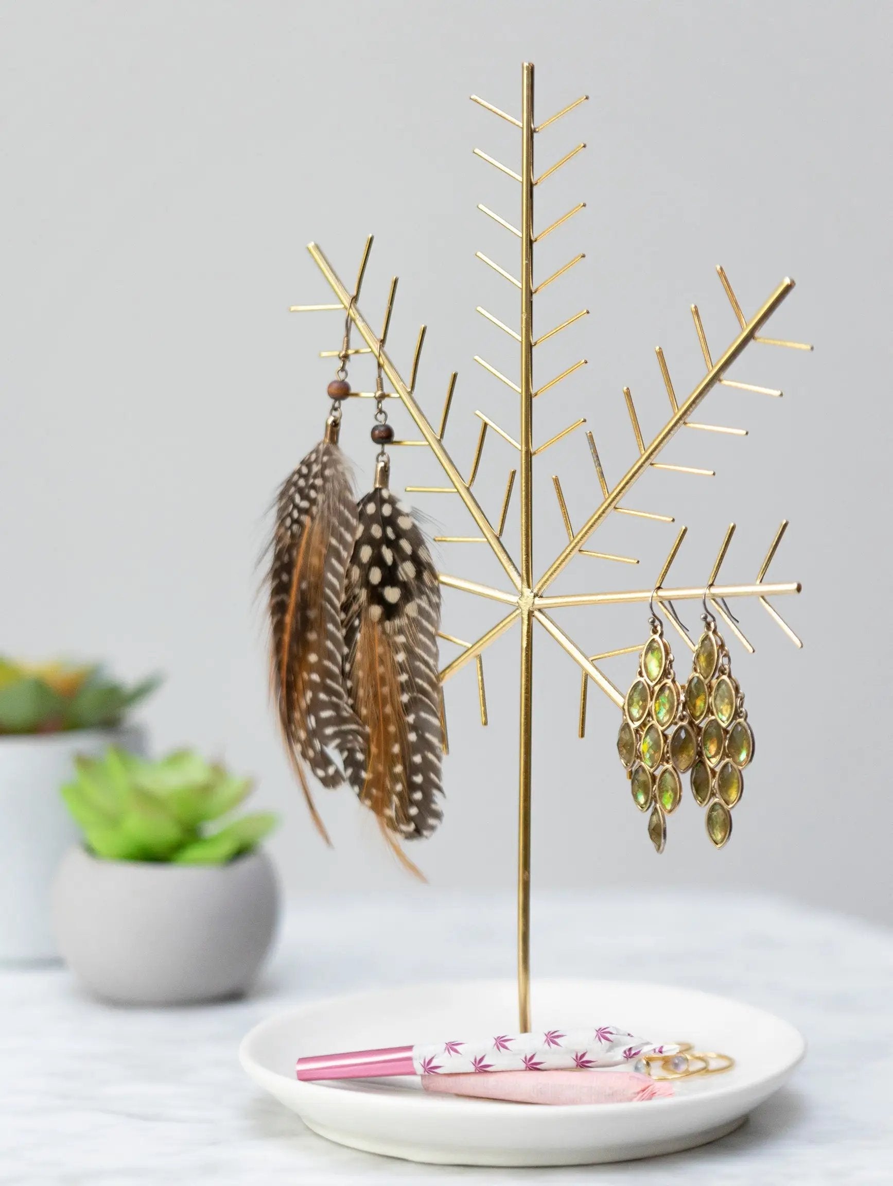 Cannabis Leaf Jewelry Tree