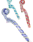 Swirl Ribbon Sherlock Glass Pipe “Ribbon Wizard” – 8″ – Assorted Colors