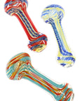 Striped Rasta Swirl Glass Hand Pipe “Rasta Ribbons” – Assorted Colors