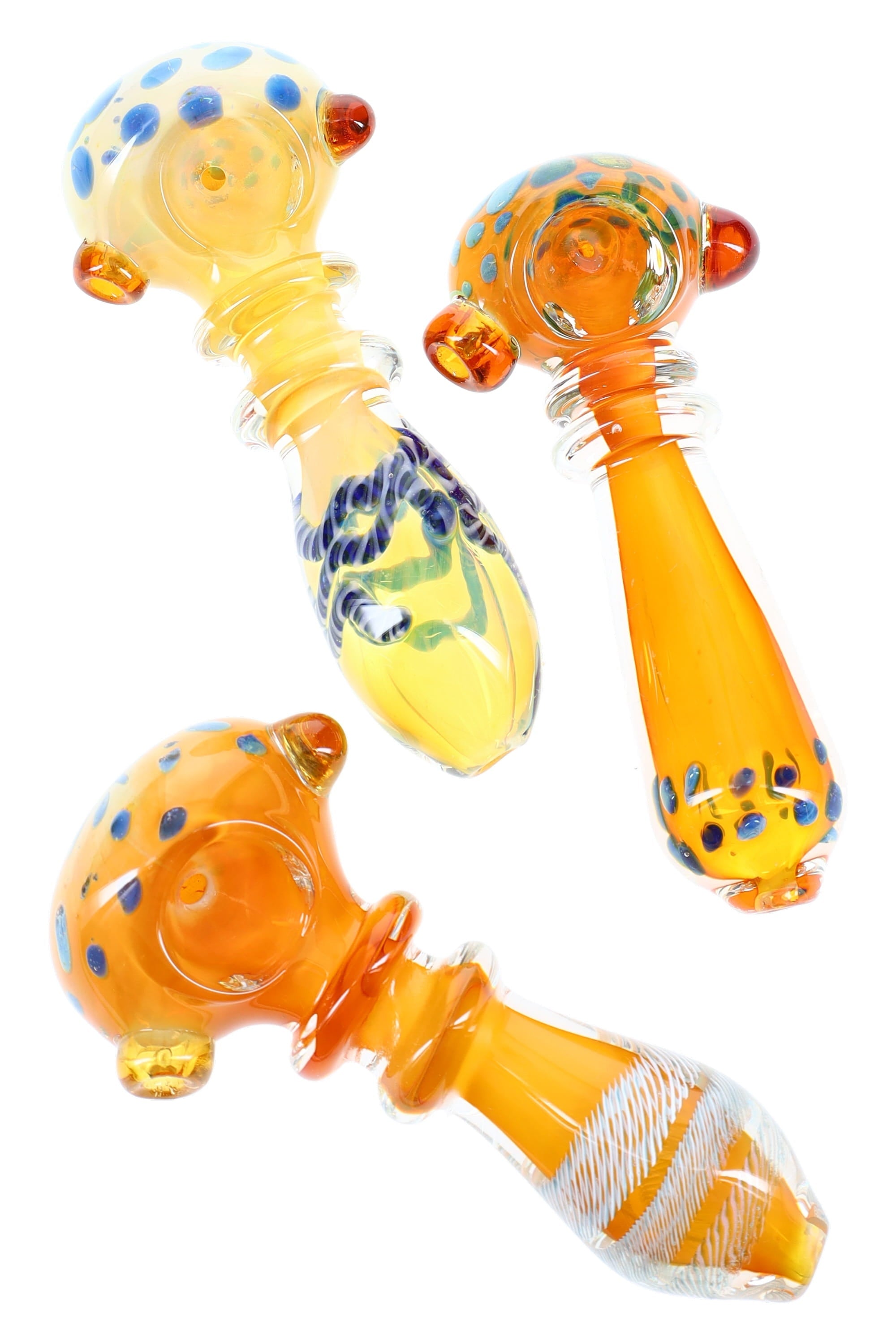 Gold Fumed Dotted &amp; Striped Ring Spoon “Spotlight” – 4½″ – Assorted Colors