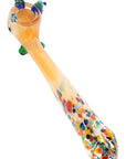 Gold Fumed Confetti Bee Glass Sherlock Pipe “Honey Haze” – 7.5″ – Assorted
