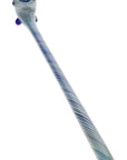 Silver Fumed Spiral Striped Glass Sherlock Pipe “Moon Twister” – 11.5″ – Assorted
