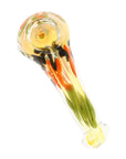 Silver Fumed Squiggle Stripe Glass Spoon Pipe “Squigz” – 3½″ – Assorted Colors