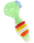 Frit Striped Ridge Glass Hand Pipe “Candy Ridges” – 4″ – Assorted Colors