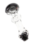 Frit Indented Clear Glass Hand Pipe “Bubble Grip” – 3½″ – Assorted Colors