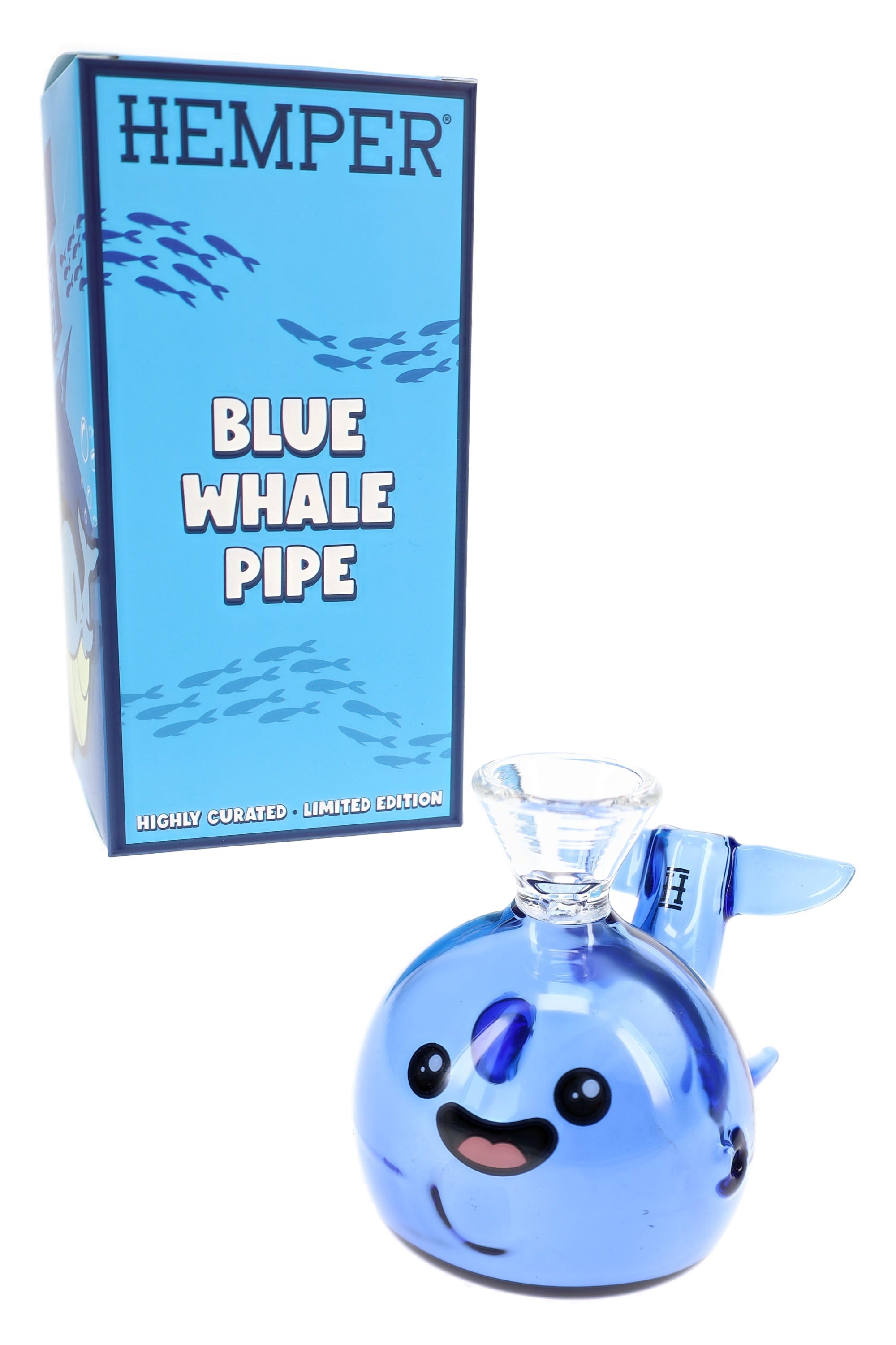 Hemper Blue Whale Glass Hand Pipe – 4″