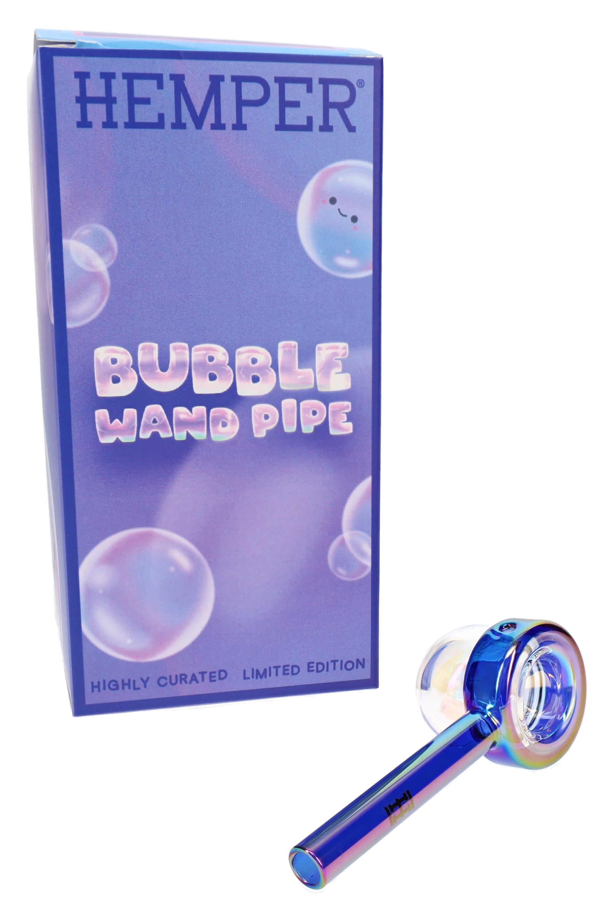 Hemper Bubbles Wand Glass Hand Pipe – 4″