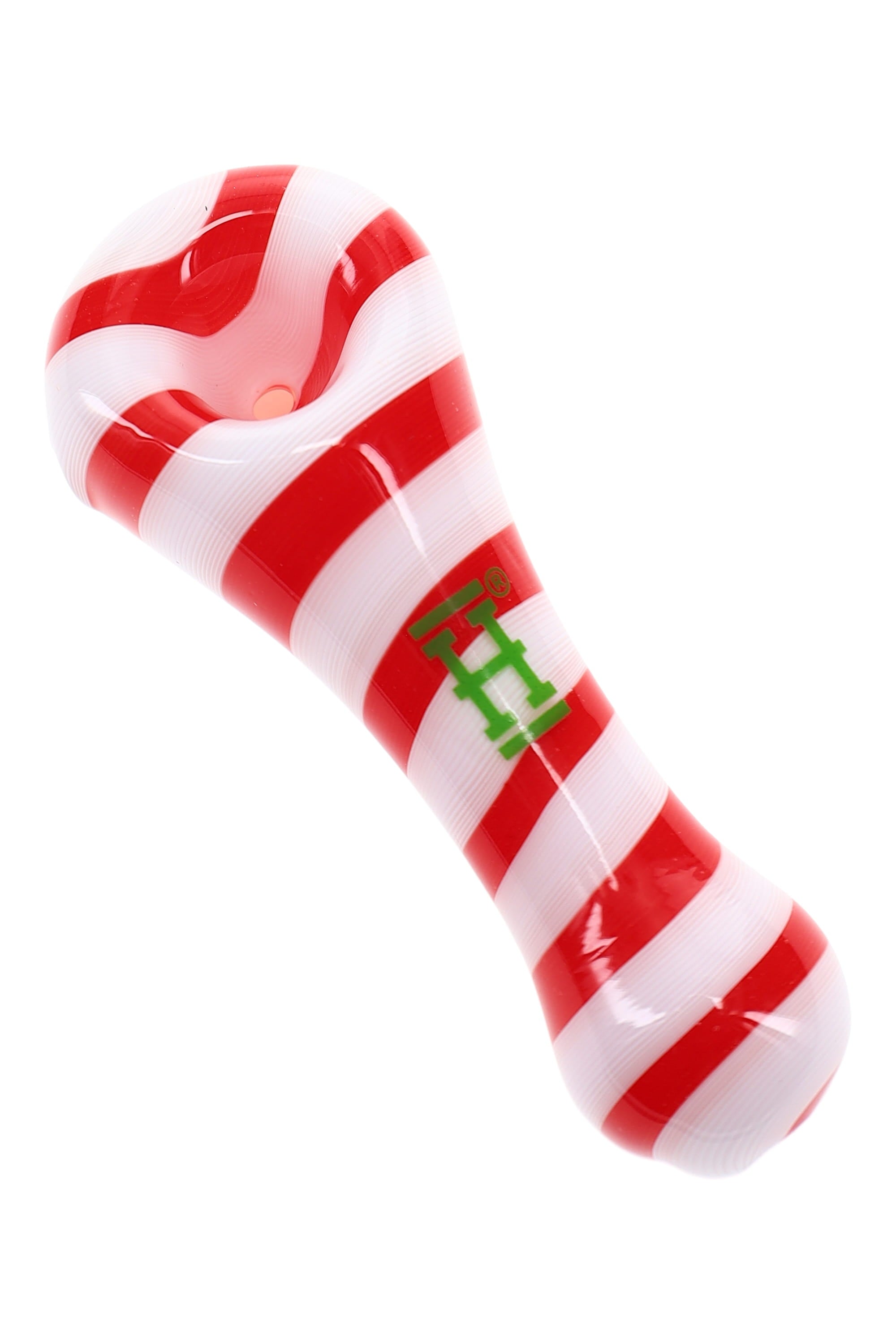 Hemper Candy Cane Glass Hand Pipe – 3″