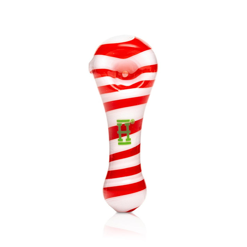 Hemper Candy Cane Glass Hand Pipe – 3″