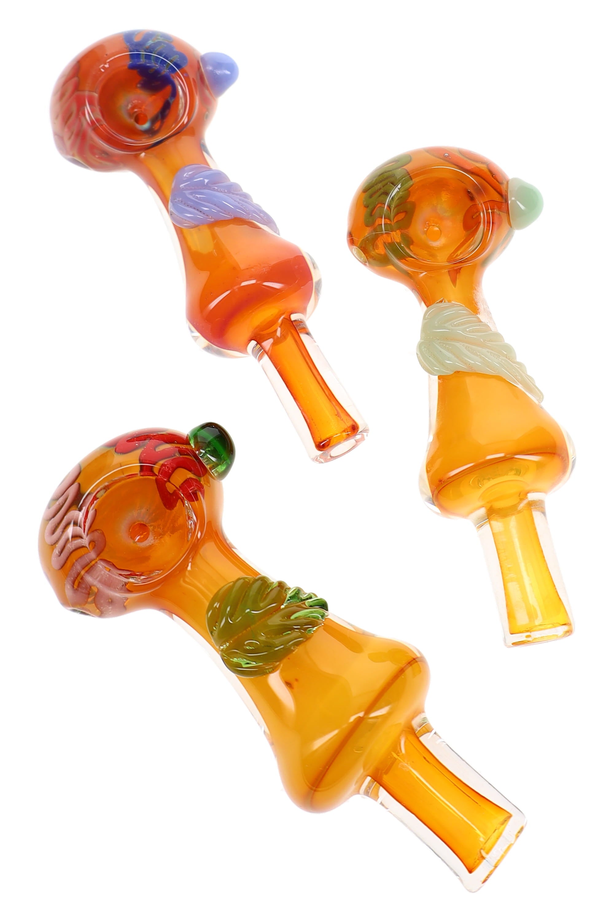 Gold Fumed Leaf Spoon Pipe “Leaf Luster” – 5″ – Assorted Colors