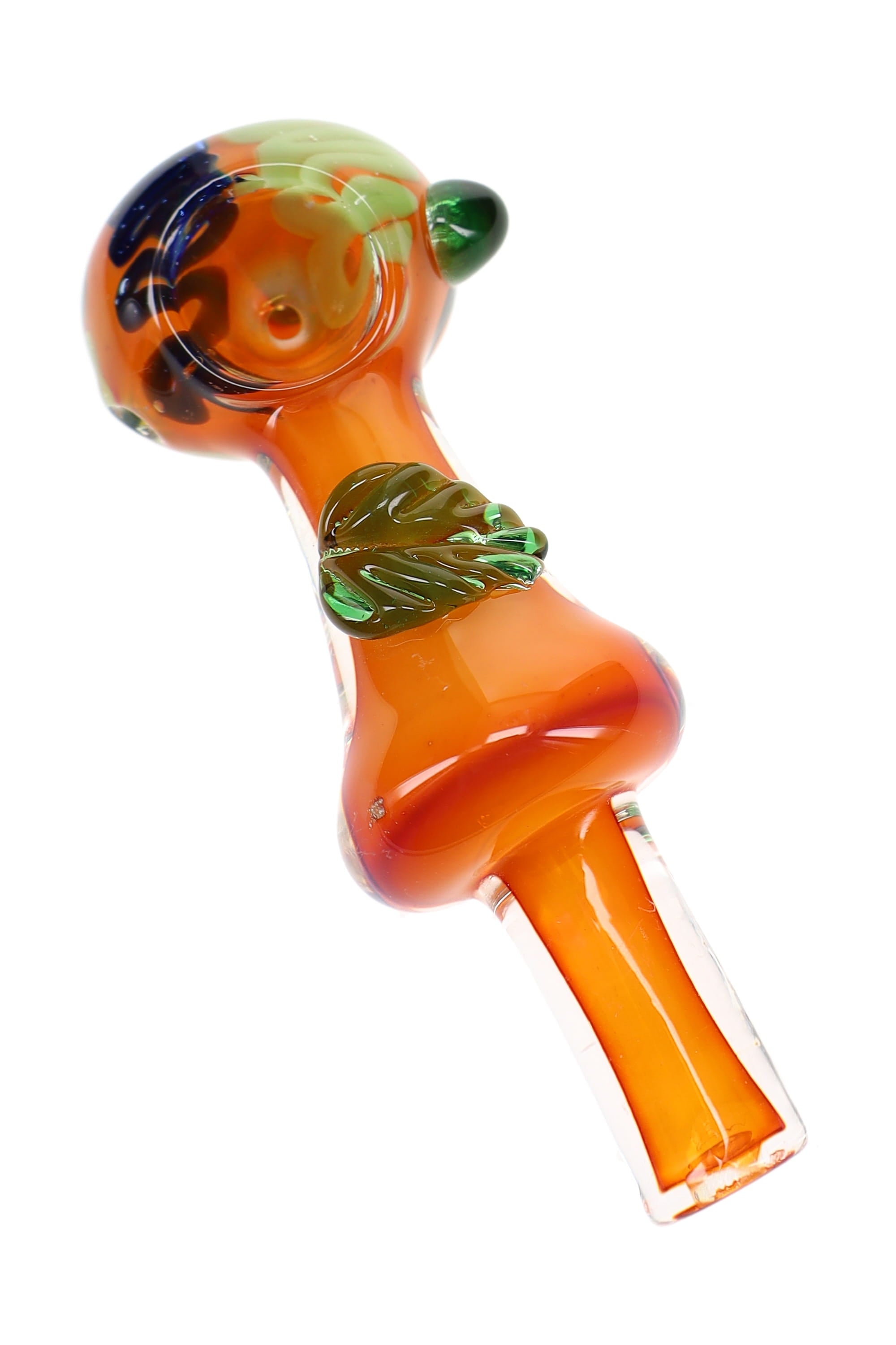 Gold Fumed Leaf Spoon Pipe “Leaf Luster” – 5″ – Assorted Colors