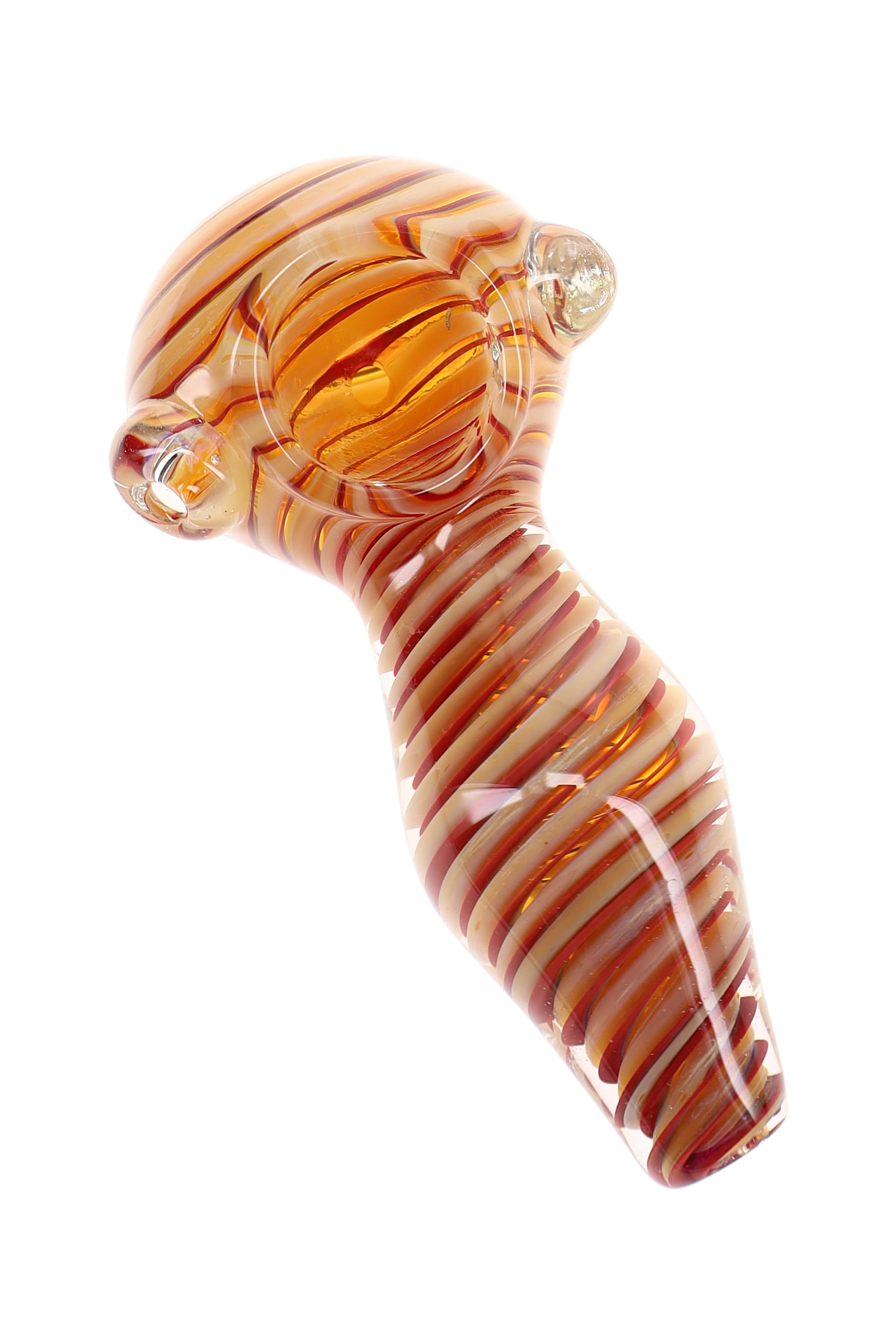Silver Fumed Spiral Spoon Pipe “Ribbon Loop” – 4½″ – Assorted Colors
