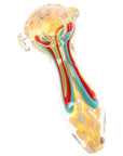 Silver Fumed Squiggle Dot Spoon Pipe “Dot Drift” – 4½″ – Assorted Colors