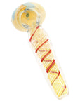 Silver Fumed Spiral Bubble Spoon Pipe “Bubble Coil” – 3½″ – Assorted Colors