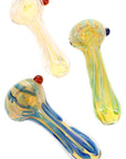 Silver Fumed Squiggle Spoon Pipe “Tiny Twister” – 3½″ – Assorted Colors