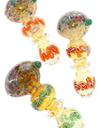 Silver Fumed Frit Ring Spoon Pipe “Moon Halo” – 4″ – Assorted Colors