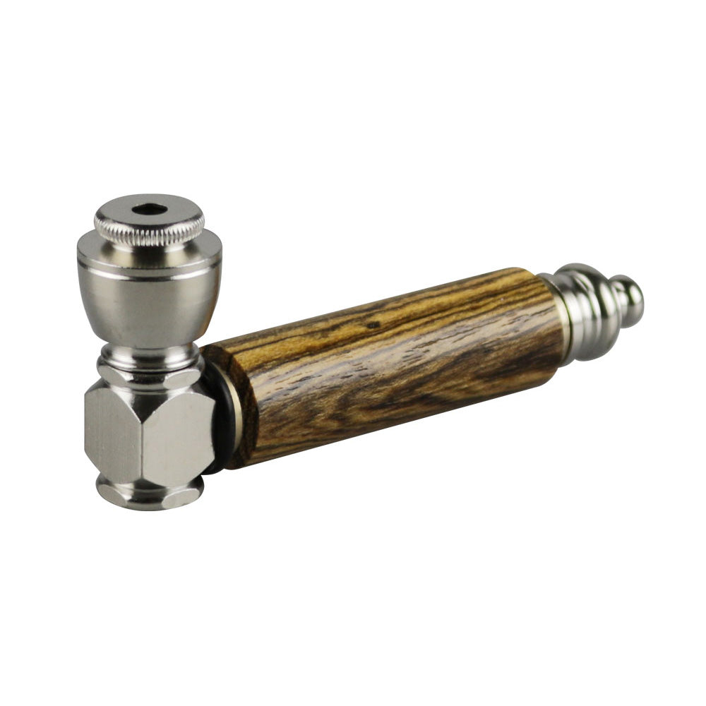 Exotic Wood &amp; Stainless Steel Hand Pipe