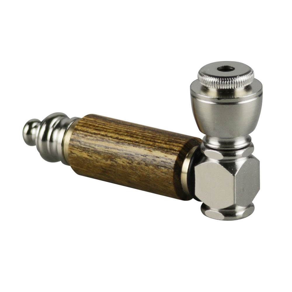 Exotic Wood &amp; Stainless Steel Hand Pipe