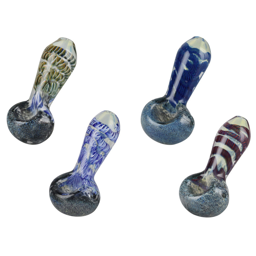 Frit &amp; Cord Worked Spoon Hand Pipe