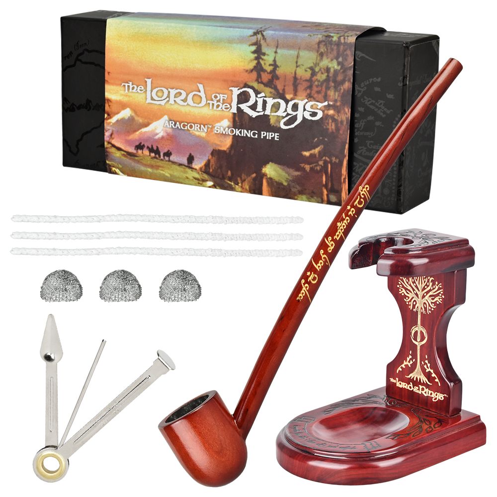 BUNDLE - Pulsar Shire Pipes ARAGORN Smoking Pipe &amp; Middle-Earth Pipe Stand