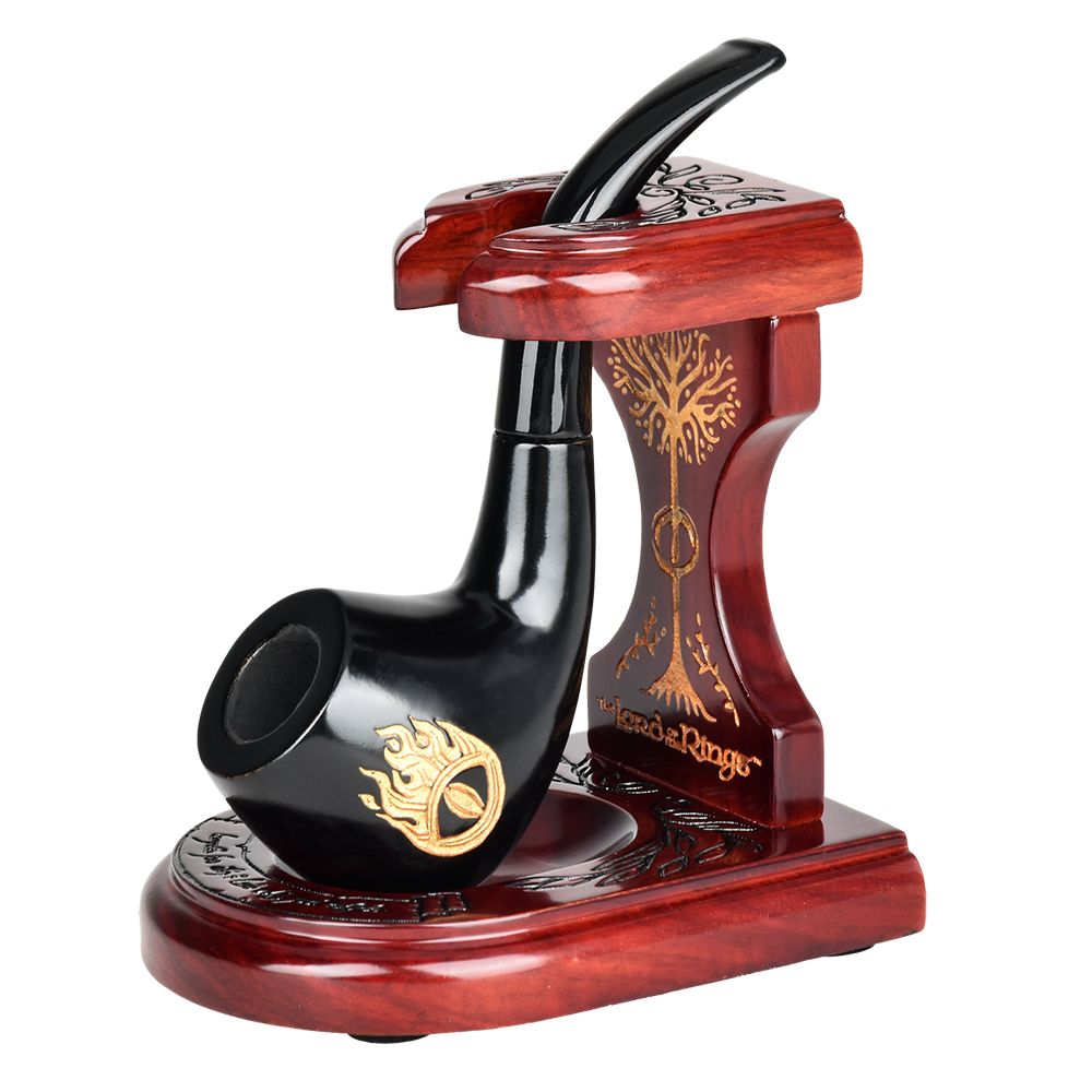 Pulsar Shire Pipes x LoTR SAURON Pipe &amp; MIDDLE-EARTH Pipe Stand Bundle- 5.5"