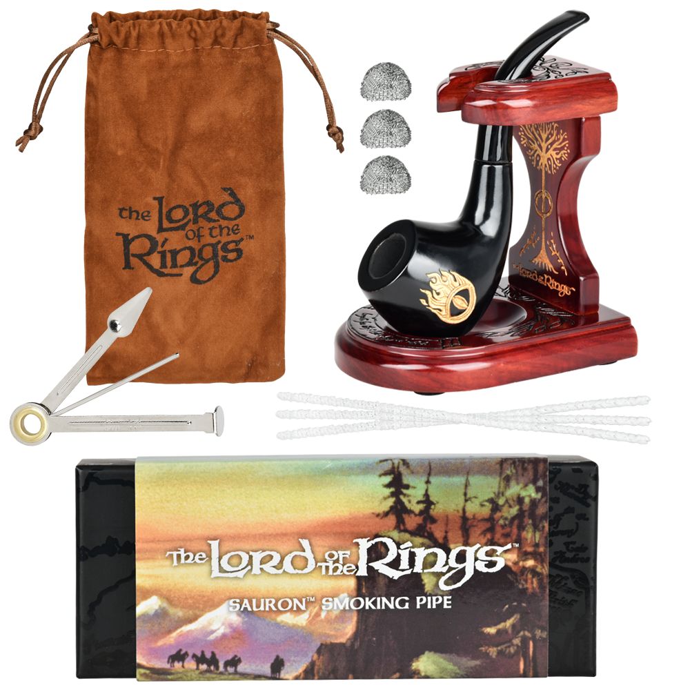 Pulsar Shire Pipes x LoTR SAURON Pipe &amp; MIDDLE-EARTH Pipe Stand Bundle- 5.5"