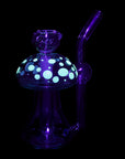 Phosphorescent Fungi Glow in the Dark Glass Bubbler - 4.75" / 14mm F / Colors Vary