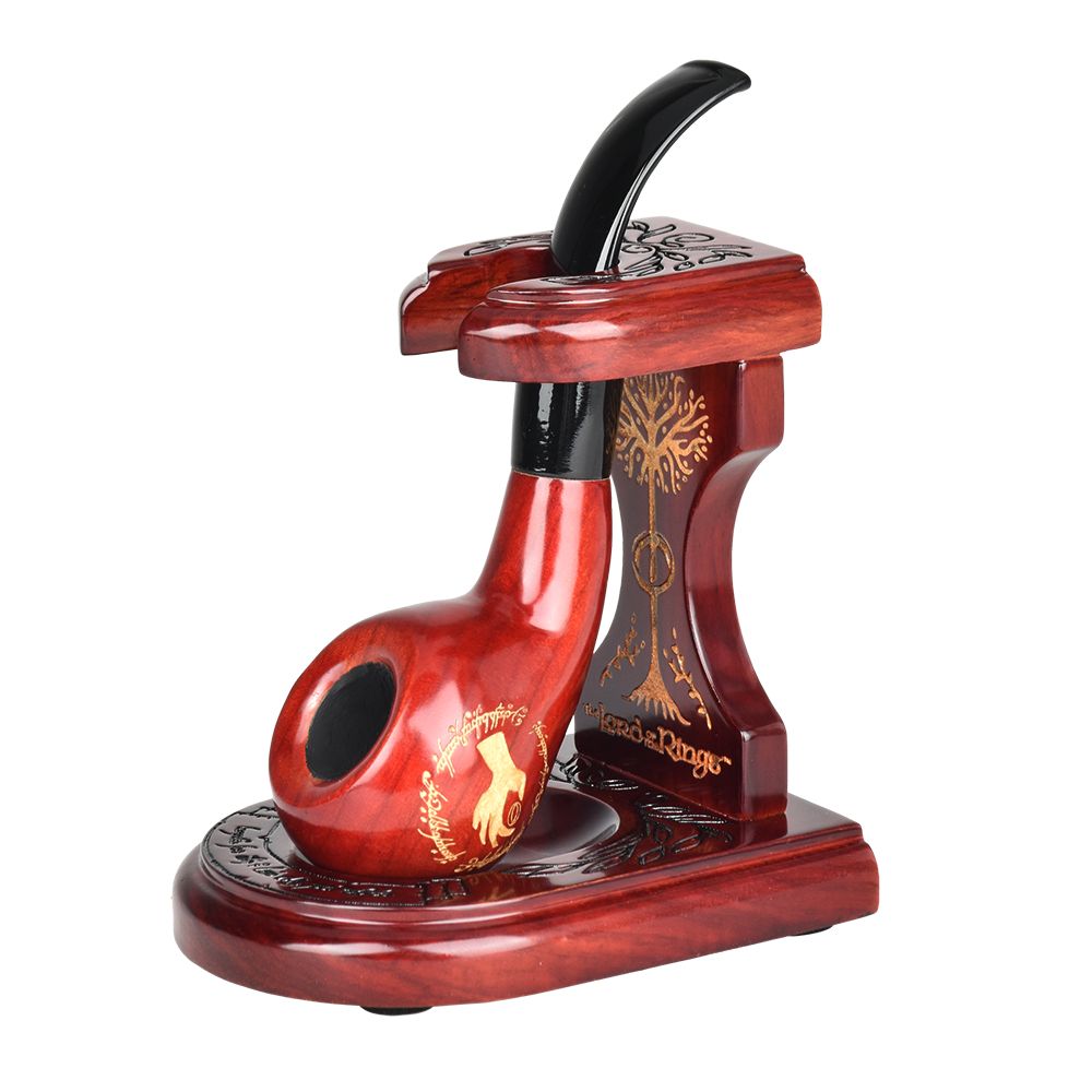Pulsar Shire Pipes x LoTR MY PRECIOUS Pipe &amp; MIDDLE-EARTH Pipe Stand Bundle - 5.5"