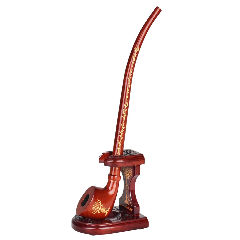 Pulsar Shire Pipes x LoTR RIVENDELL Pipe &amp; MIDDLE-EARTH Pipe Stand Bundle - 12.75"